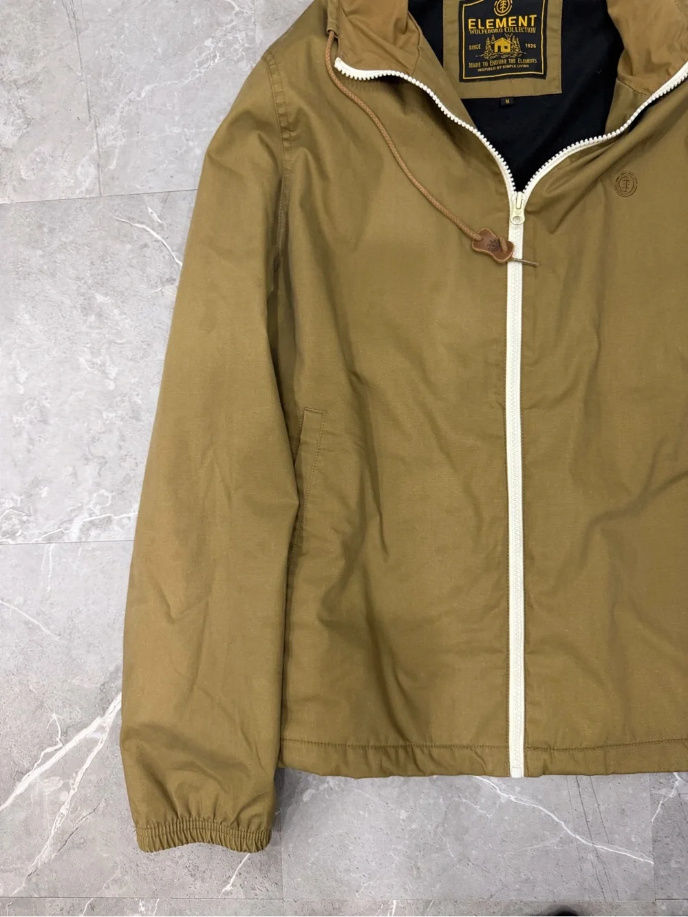 Y2K VTG Element Hoodie Canvas Jacket Grunge Skater Tan Skateboard - Size Medium